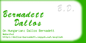 bernadett dallos business card